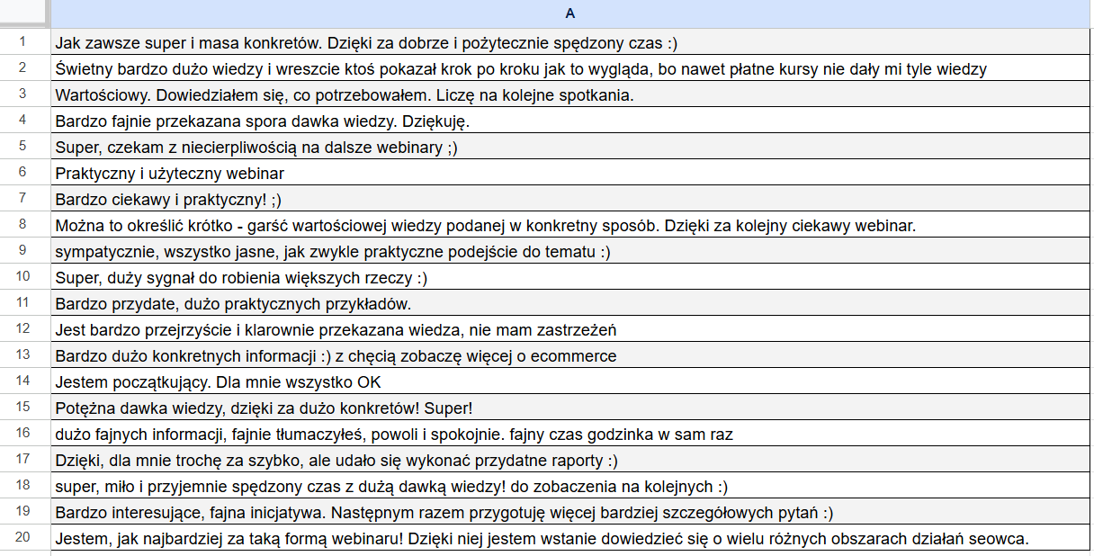 opinie o webinarach