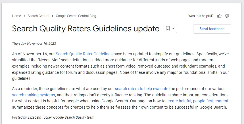 search quality raters update