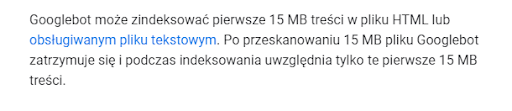 informacja, co pobierają roboty Google