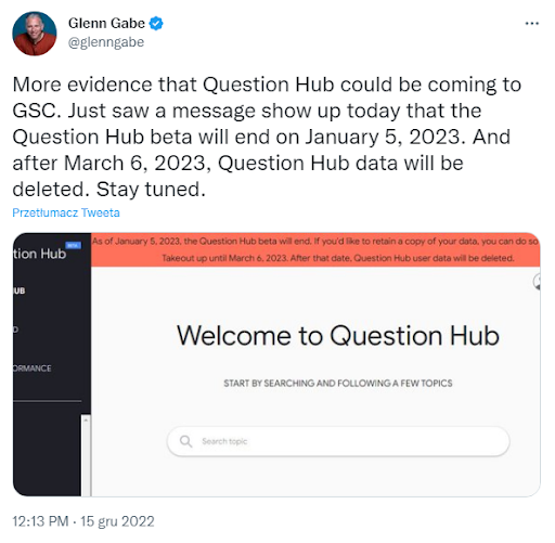 Tweet o Google Question Hub