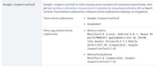 informacja o nowym Googlebot InspectionTool