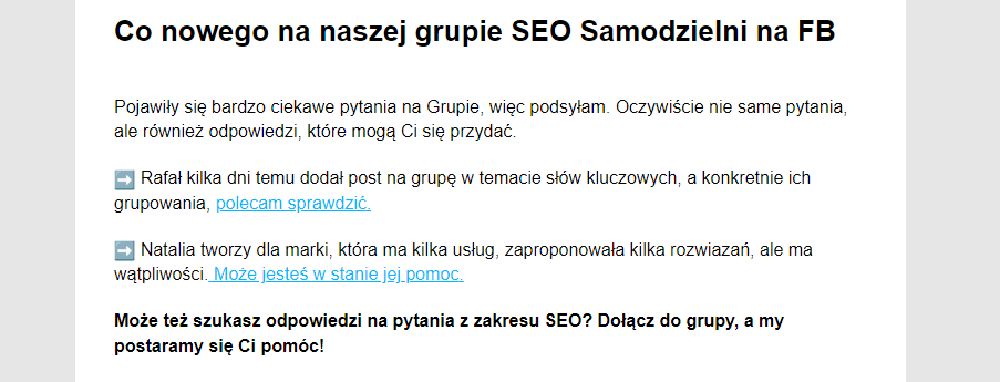 przykładowy fragment newslettera Top Online