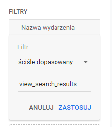wyszukiwanie w Eksplorowanie w Google Analytics 4