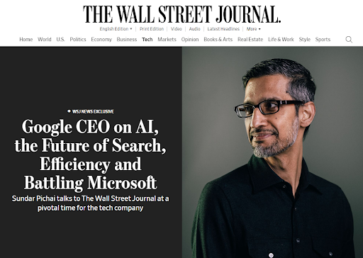 wywiad z CEO Google w Wall Street Journal