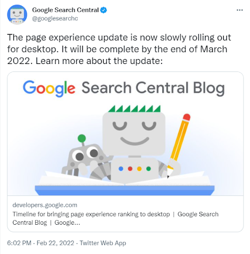 Google Search Central Twitter