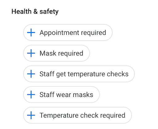 usunięte atrybuty dot. zdrowia i bezpieczeństwa w Google Moja Firma