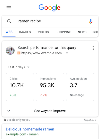 Google Search Console w wynikach wyszukiwania