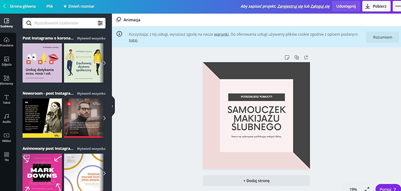 screen z programu Canva