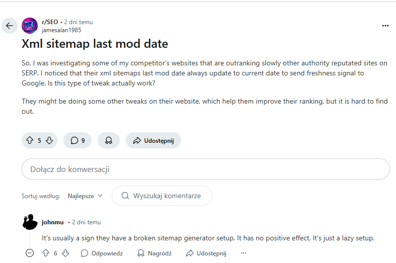 manipulacja w pliku sitemap