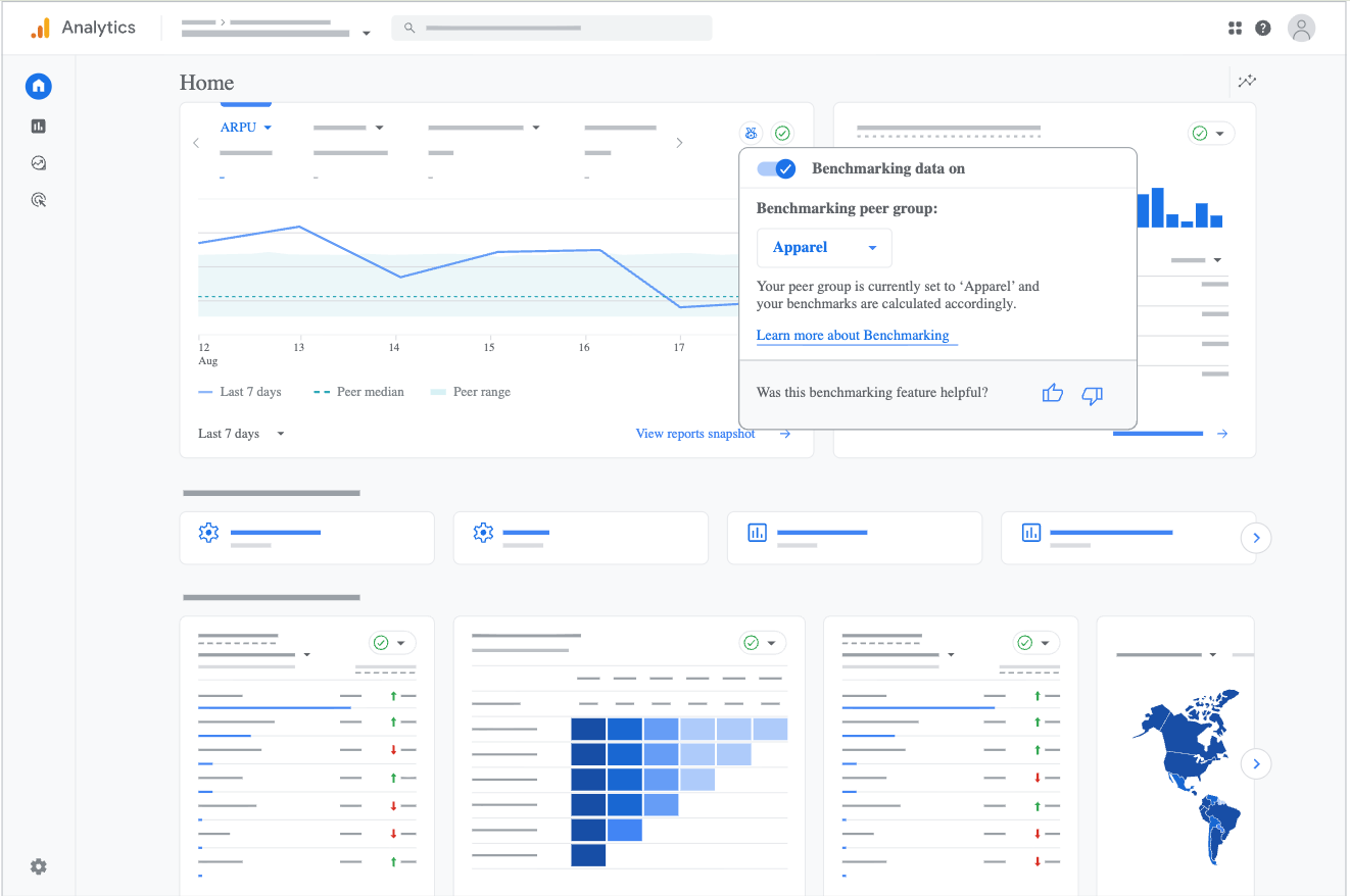 Nowe funkcje benchmarkingu w Google Analytics 4.