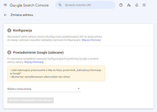 migracja sklepu internetowego - Google Search Console