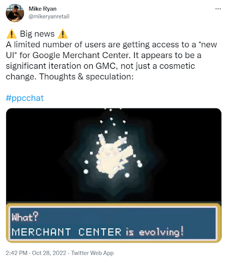 twit o dostępie dla kilku użytkowników do nowego interfejsu Merchant Center