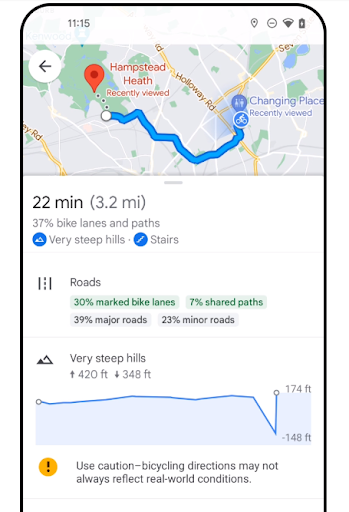 nowe trasy rowerowe w Google Maps