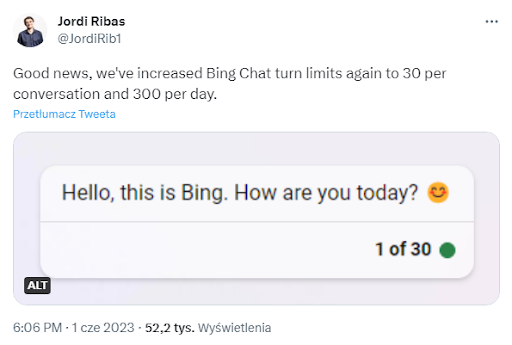 Bing zwiększa limity