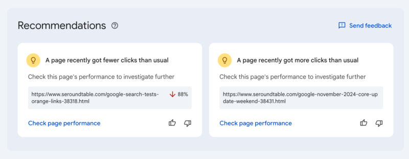 Rekomendacje w Google Search Console