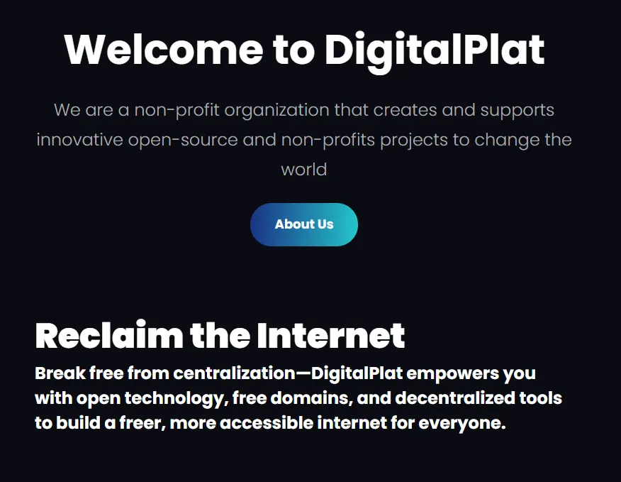 Strona główna organizacji DigitalPlat.