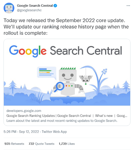 Google September 2022 Core Update