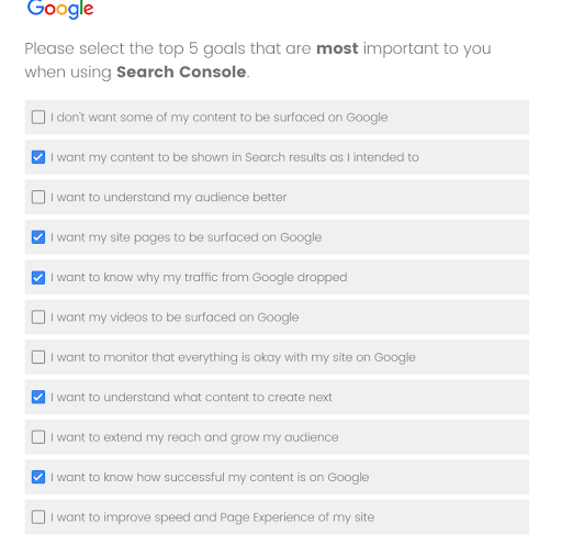 ankieta o Google Search Console