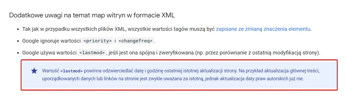 Nowy fragment dokumentacji sitemaps